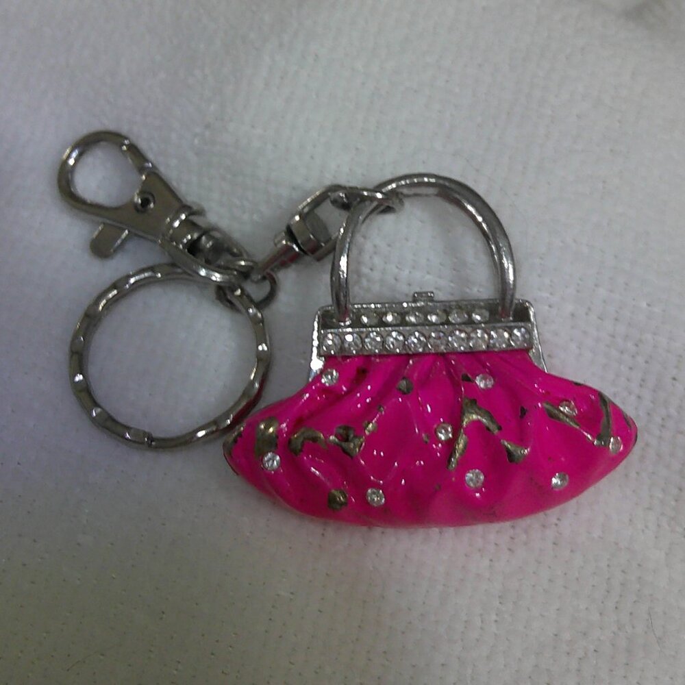1pc.  Pink Purse Keychain